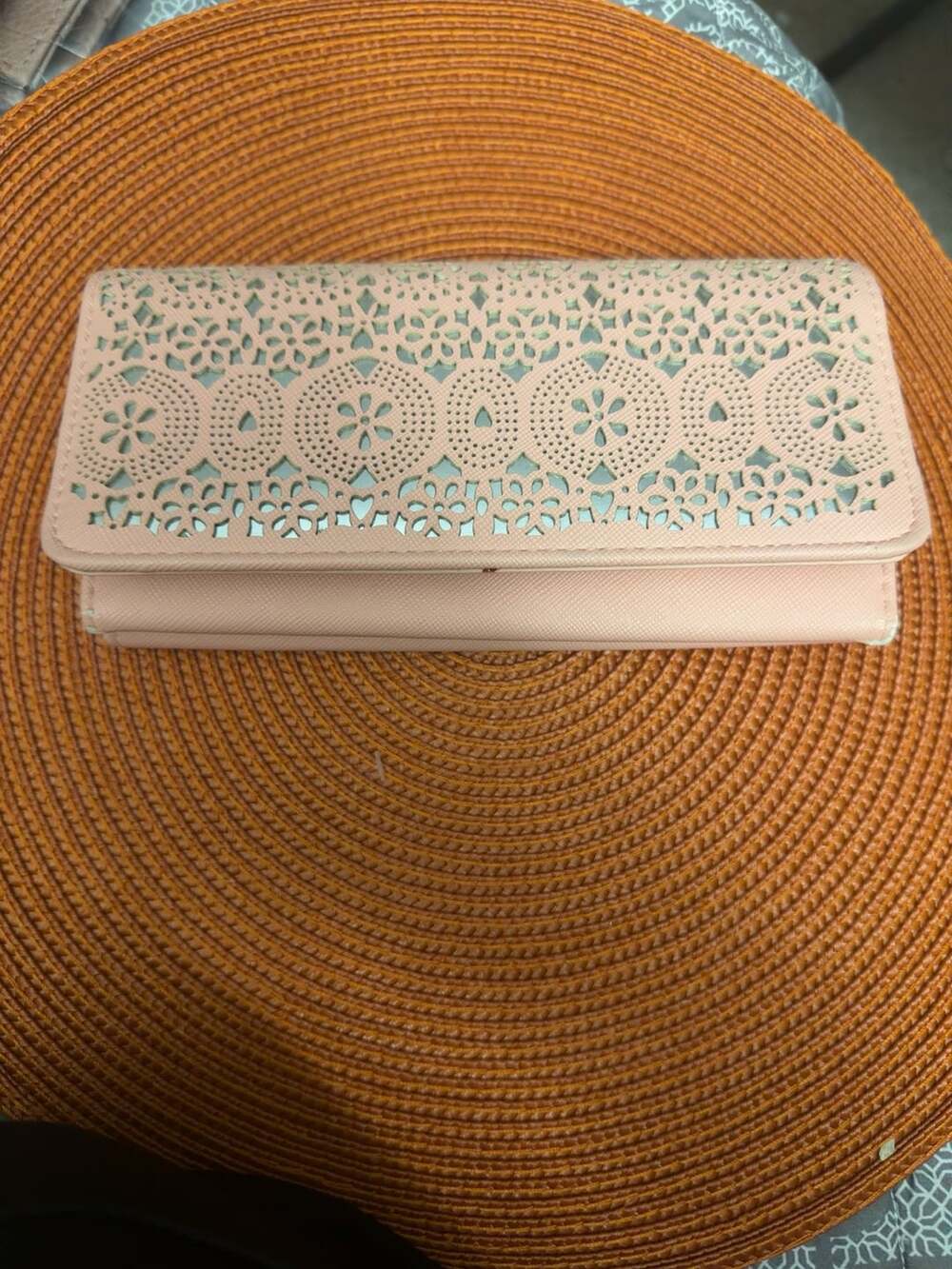 Safe Keeper Pink Laser Cut Organizer Wallet Clutch